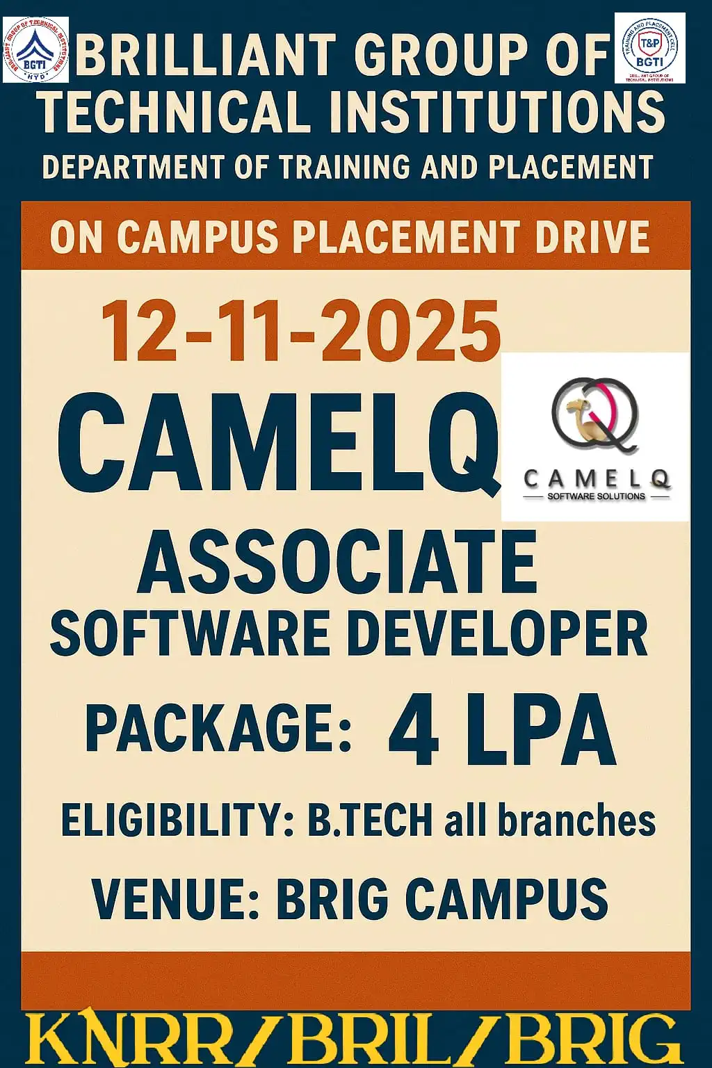 Camel- Q PLACEMENT DRIVE 12-11-2025 – BRIL Campus Drive 2025-26